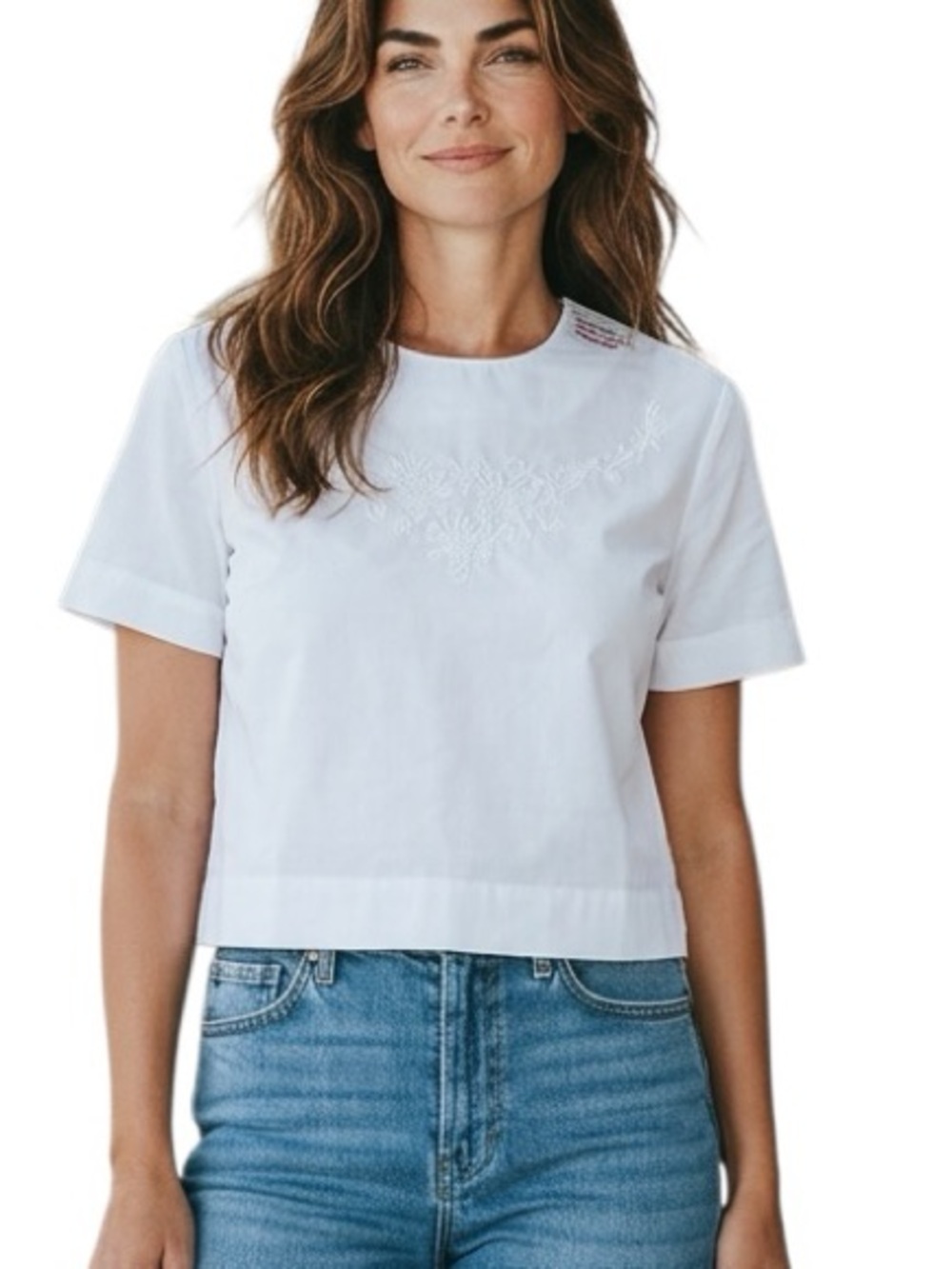 Charlotte’s Hand Embroidered White / Front Lace Design Blouse